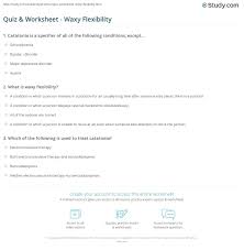 Quiz Worksheet Waxy Flexibility Study Com