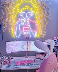 Anime Neon Sign Anime Neon Light Led Sign Anime Room Sign Etsy In 2021 Video Game Room Design Gamer Room Decor Otaku Room