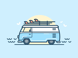 Surf Van Surfer Art Vw Art Van Drawing