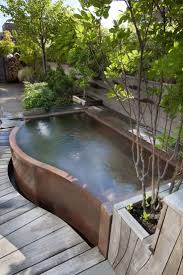 Really Like This One Natural But Stylish With A Nice Curve April Copper Hot Tub From Diamond Spas Backyard Hot Tub Backyard Backyard Pool