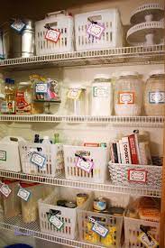 Extraordinary Lining Wire Pantry Shelves With Clear Plastic Pantry Storage Jars And Dec Pantry Organization Dollar Store Pantry Organization Organization Hacks