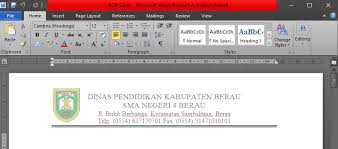 Contoh kali ini saya akan membuat surat resmi dari sebuah sekolah dasar, maka kop surat yang saya buat seperti ini. Contoh Kop Surat Serta Cara Membuatnya Tambah Pinter