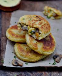These Stuffed Potato Cakes Are A Great Comfort Food And Perfect For Lunch Or Dinner The Recipe Is Vegan Gluten Free Nut Potato Cakes Recipes Cooking Recipes