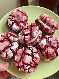 My Version Of Red Velvet Crinkles With Cream Cheese Filing Red Velvet Crinkles With Cream Cheese Red Velvet Desserts Red Velvet Crinkles