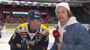 Je otázkou, zda vůbec chtěl být malířem. David Pastrnak Goes Inside The Glass During Swedish Hockey Game Conducts Interview With Wrong Player