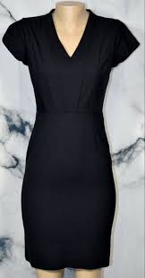 Banana Republic Black Stretch Wool Dress 2p Cap Sleeves V Neckline Lined Bananarepublic Sheathdress Anyoccasion Dresses Dresses With Sleeves Petite Dresses