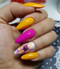 For beauty visit best nails! Summer Nails Nails Verano Nail Colors Beach Color Nails Bright Nail Art Ideas Cute Nail Designs 2019 Bright Nail Art Summer Nails Nail Designs