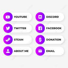 Modern Twitch Live Stream Overlay Panel Set With Rounded Design With Purple Gradient Colors Symbol Creative Social Png And Vector With Transparent Background Color Vector Twitch Gradient Color