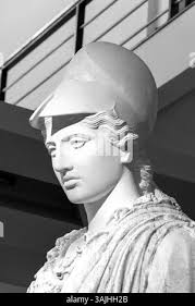 Ancient Roman Art, Athena (Minerva) 2nd century A.D., parian marble.  Archeological National Museum, Naples, Italy Stock Photo