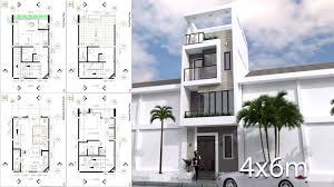 Konstruksi menggunakan besi beton kombinasi antara besi 6 mm, besi 8 mm, besi 10 mm, dan besi 12 mm. Small Modern House Designs Plan 4x6 Meter Samphoas Plan