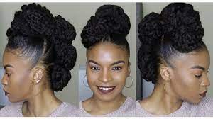 Natural Hair Updo Using Marley Braiding Hair How To Marley Braiding Hair Natural Hair Styles Natural Hair Updo