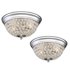 A kitchen, a bathroom, a living room. Possini Euro Design Modern Ceiling Light Flush Mount Fixtures Set Of 2 Chrome Crystal Accent For Bedroom Kitchen Hallway Bathroom Target