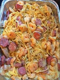 Chicken Shrimp Sausage Alfredo Shrimp And Sausage Pasta Food Recipes