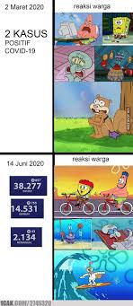 Saat Pertama Kali Corona Masuk Indonesia Vs Sekarang Portrayed By Spongebob 1cak For Fun Only