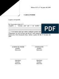 1.3 formato editable de una carta de poder administrativa. Machote Carta Poder Pdf Business