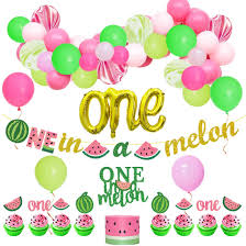 Shop a selection of decorations in a variety of colors & designs for any theme. Buy Joymemo Watermelon First Birthday Party Supplies One In A Melon Banner Cake Topper Watermelon Balloon Garland Arch For Girl 1st Birthday Party Decorations Online In Indonesia B07vyy8wsg
