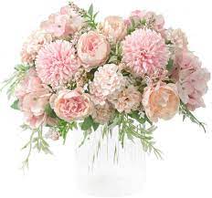 I might have to just use real flowers if i. Buy Kirifly Artificial Flowers Fake Peony Silk Hydrangea Bouquet Decor Plastic Carnations Realistic Flower Arrangements Wedding Decoration Table Centerpieces 2 Packs Light Pink Online In Vietnam B07wjjtwrh