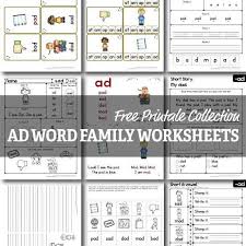 free ad word family worksheets