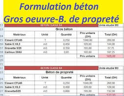 Formulation Beton 350 Kg Formulation De Beton Excel Formulation Du Beton Ordinaire Formulation Gros Beton Beton De Propr Lecture De Plan Calcul Beton Beton