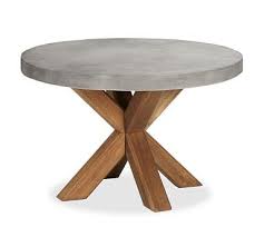 Abbott Concrete Fsc Acacia Round 48 Dining Table Brown Round Dining Table Pottery Barn Dining Room Dining Table