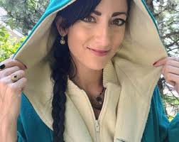 Vintage Authentic Mackintosh Vestcoat Teal & White Wool Women's Hooded Coat  Jacket