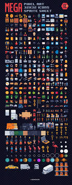 Mega Pixel Art 32x32 Px Icons Sprite Sheet By Vectorpixelstar Pixel Art Design Pixel Art Pixel Art Games