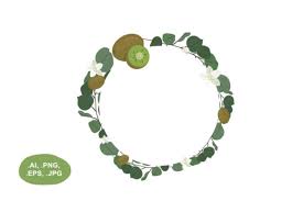 Download Botanical Circular Border With Kiwi Graphic By Salfiart Creative Fabrica Yellowimages Mockups