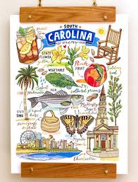 You can use our amazing online tool to color and edit the following north carolina state symbols coloring pages. South Carolina Print State Symbols Illustration The Etsy