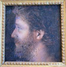 retrato de perfil pintura al óleo