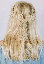 Half Up Fishtail Braids For Short Hair Model Jannayaromich Hair Styles Fishtail Hairstyles Long Hair Styles