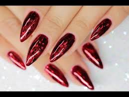 Red Black And Silver Glitter Nails Ruby Red Foil Sandwich Glass Gel Jewel Foils Youtube Red Gel Nails Red Nails Ruby Nails