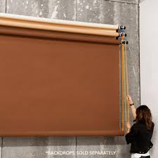Lightweight, stain resistant, and 100% waterproof photo backgrounds & backsplashes for bloggers, photographers, and stylists. Triple Roller Wall Mount Retractable Manual Photography Backdrop Suppo