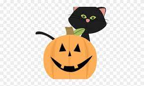 This luxe looking rhinestones and black cat collar. 426 X 461 Cute Halloween Cat Clipart Free Transparent Png Clipart Images Download