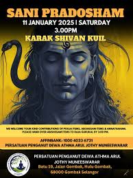 SANI PRADOSHAM Join us in this auspicious event to seek the blessings of  Lord Shiva and Lord Shani