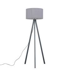 A wide range of prices, styles and finishes. Grey Wood Tripod Floor Lamp With Large Grey Shade Value Lights