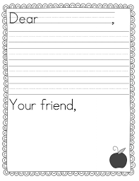 Printable Kindergarten Writing Paper Teacher Idea Factory Pen Pal News Friendly Le Letter Writing Template Letter Template For Kids Letter Writing Kindergarten