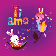 Petit poème d'amour à toi que j'aime. Amo De Ti Je T Aime En Italien Illustration De Vecteur Illustration Du Boyfriend Amour 107154802