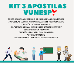 A fundação vunesp vem atuando há mais de vinte anos na elaboração e na aplicação de processos seletivos e avaliações. Kit 3 Apostilas Objetivas Vunesp Ainda Vou Ser Medico