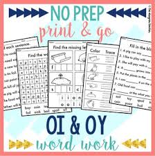 This phase 3 stage of phonics introduces twenty five new graphemes one at a time. No Prep Oi Oy Worksheets Diphthongs Word Work By The Designer Teacher