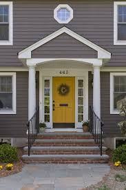 Love the white woodwork, gray door, and crystal door knob. 30 Front Door Colors With Tips For Choosing The Right One Postcards From The Ridge