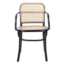Allmodern Atticus Arm Chair Color Black Natural In 2020 Cane Dining Chairs Solid Wood Dining Chairs Dining Chairs
