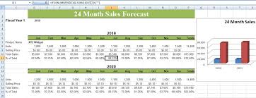 24 Months Sales Forecast Sheet Template Spreadsheettemple Forecast Templates Business Management