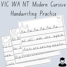 Also available are cursive words and cursive sentences . A Z Alphabet Handwriting Letters Practice Sheet Vic Wa Nt Etsy
