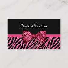 Chic Pink Glitz Girl Black Stripes Hair Boutique Business Card