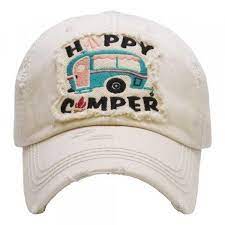 Happy Camper Womens Vintage Ball Cap Khbetos Distressed Mom Etsy Vintage Baseball Hats Baseball Hats Vintage Cap