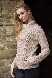 Look up in linguee suggest as a translation of knit side Ladies Cable Knit Side Zip Jacket The Irish Sweater Shop Quality Wool Sweaters More Made In Ireland