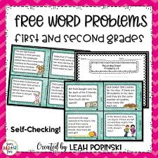 Grade 1 math word problem worksheets on adding and / or subtracting single digit numbers. Free Word Problem Task Cards 1st And 2nd Grades Sum Math Fun
