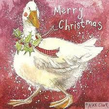 Alex Clark Christmas Pack Of 5 Cards Christmas Watercolor Christmas Illustration Christmas Goose