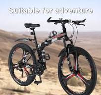 PRIJESSE 26" folding mountain bike 24 Speed Adult Bike with Dual Front  Suspension & Double Disc Brake, High Carbon Steel Frame Anti-Slip Bicycle  for ...