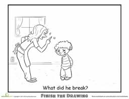 Finish The Drawing What Did He Break Worksheet Education Com Drawings Finish The Drawing Worksheets Kindergarten Drawing